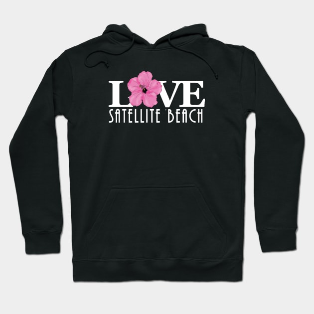 LOVE Satellite Beach Pink Hibiscus Hoodie by SatelliteBeach